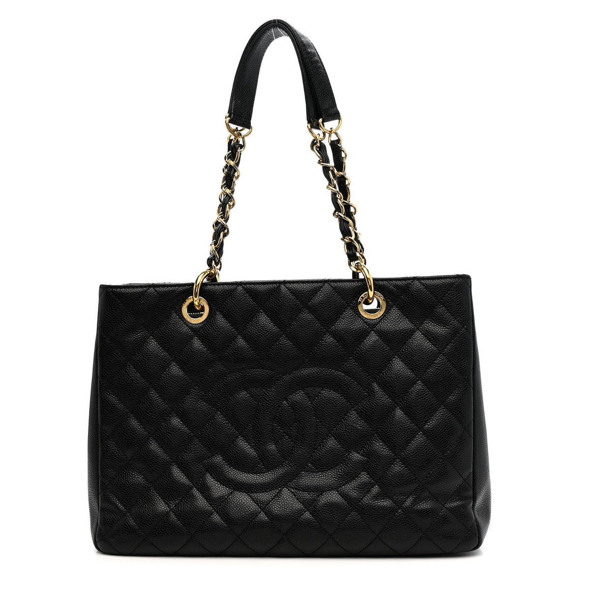 Caviar Quilted Grand Shopping Tote GST Black