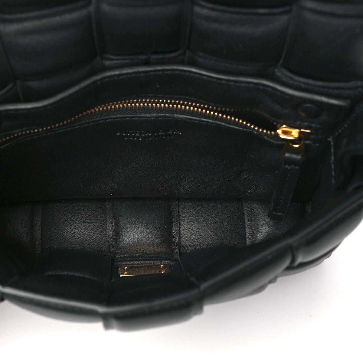 Nappa Maxi Intreccio Small Padded Cassette Crossbody Bag Black