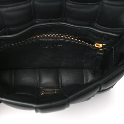 Nappa Maxi Intreccio Small Padded Cassette Crossbody Bag Black