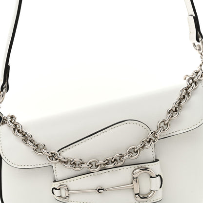 Demetra Mini Horsebit 1955 Asymmetric Shoulder Bag Great White