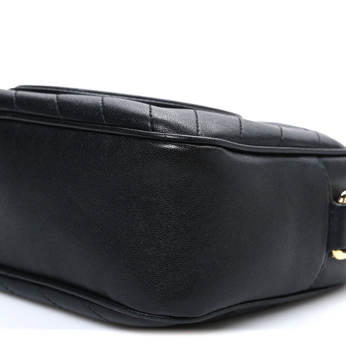 Sakai Be Green Calfskin Diagonal Stitched Small Blondie Shoulder Bag Black