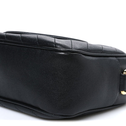 Sakai Be Green Calfskin Diagonal Stitched Small Blondie Shoulder Bag Black