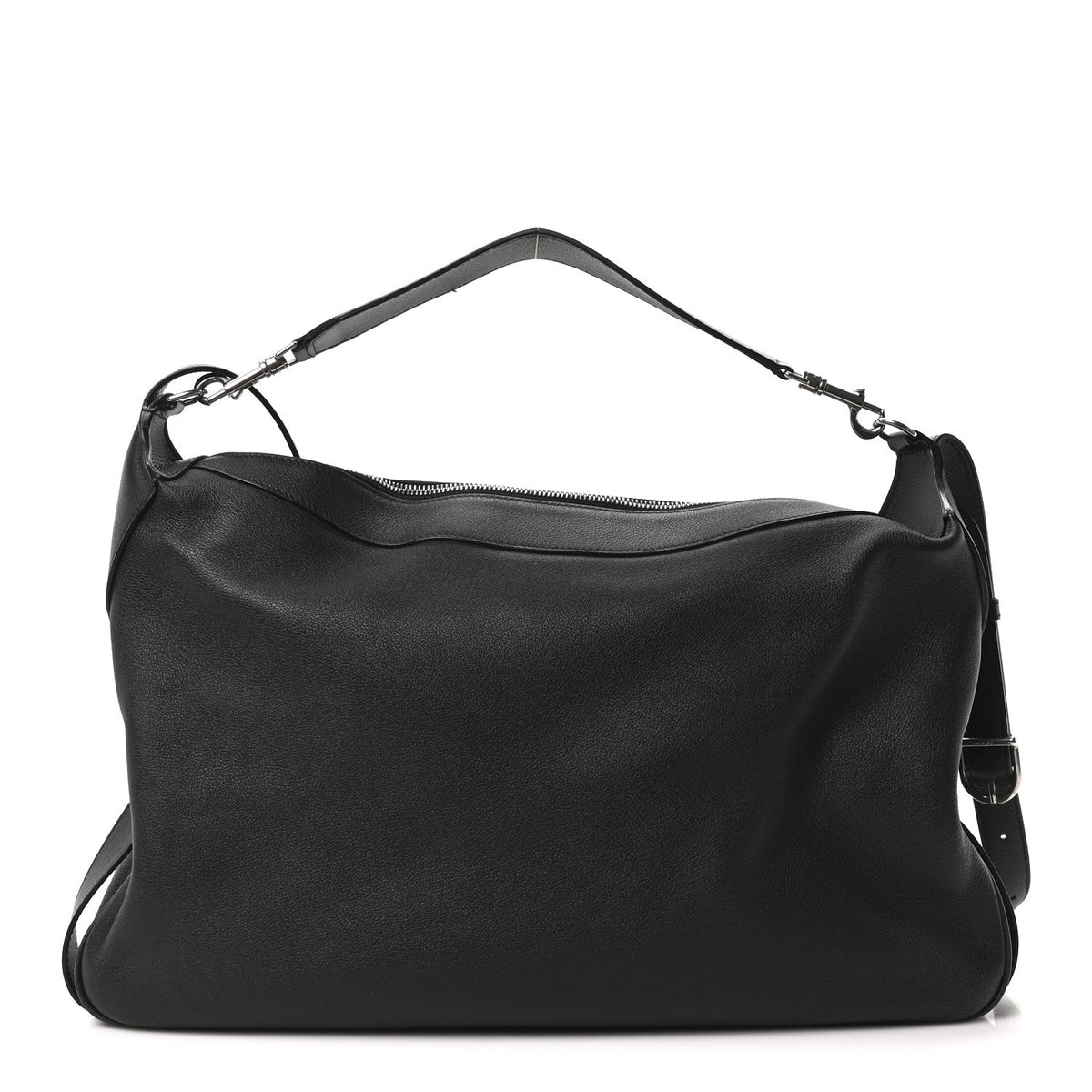 Supple Calfskin Weekend Romy Shoulder Bag Black