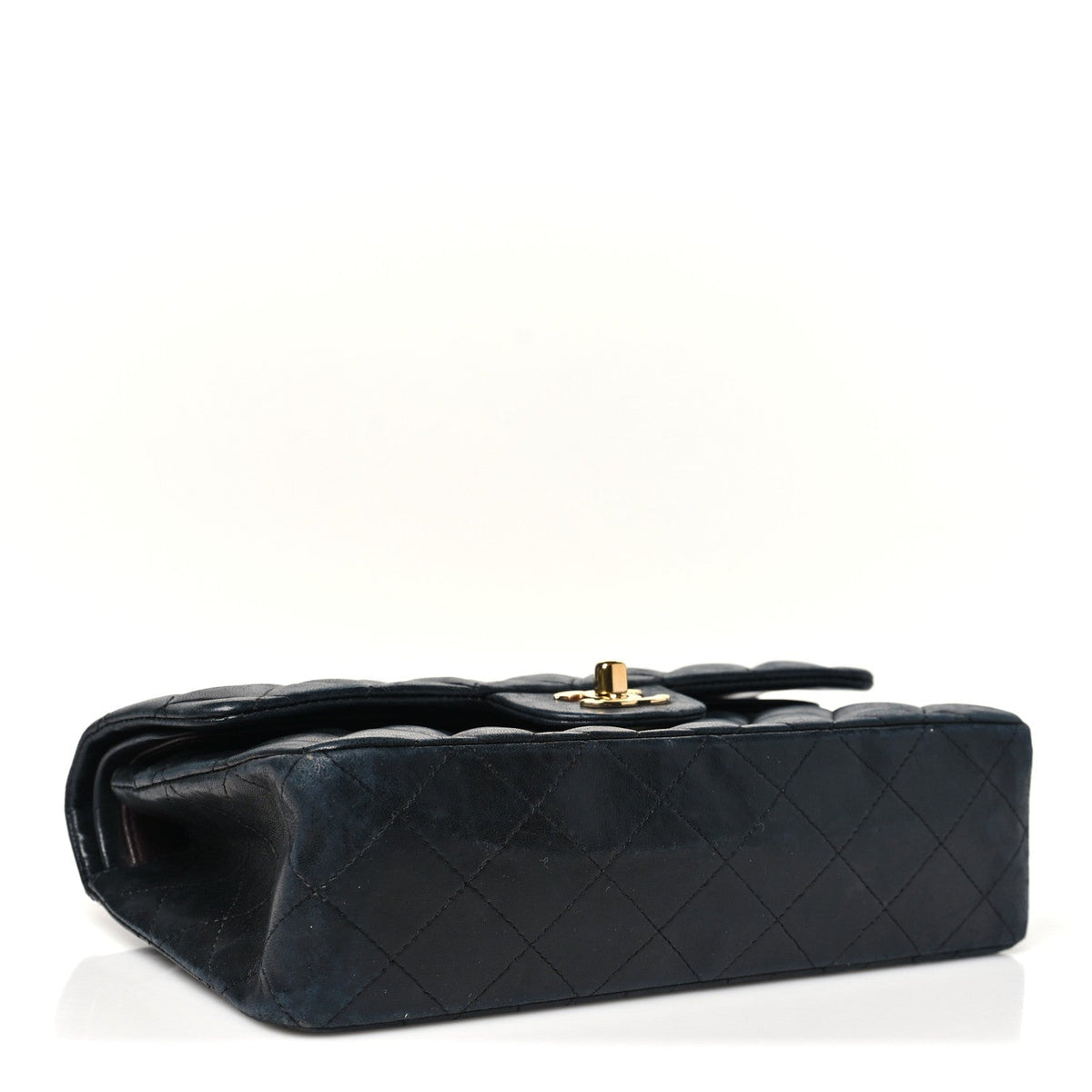 Lambskin Quilted Small Double Flap Black