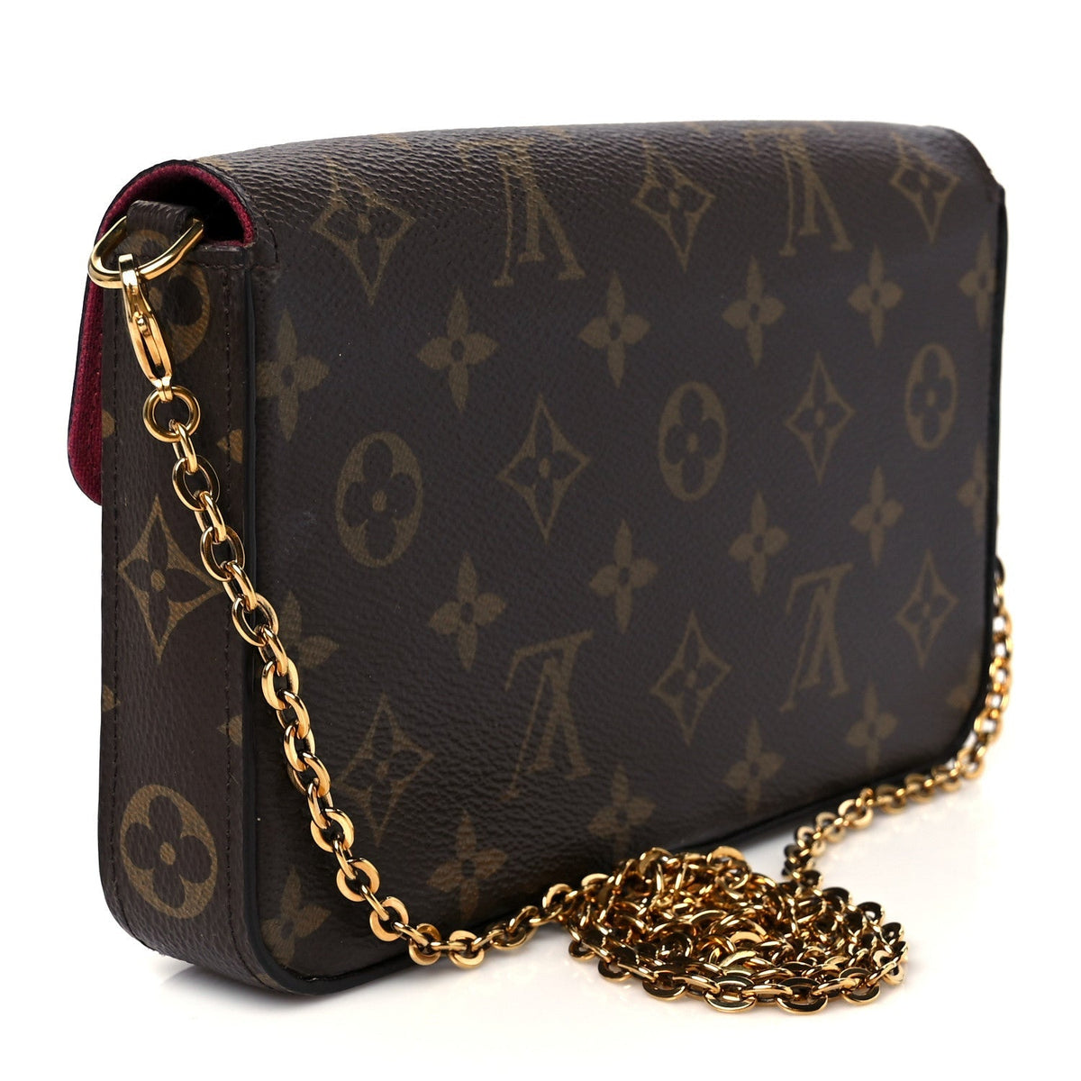 Monogram Pochette Felicie Chain Wallet Fuchsia