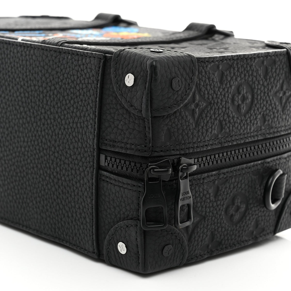 Taurillon Monogram Cartoon LV Friends Speedy Soft Trunk Black