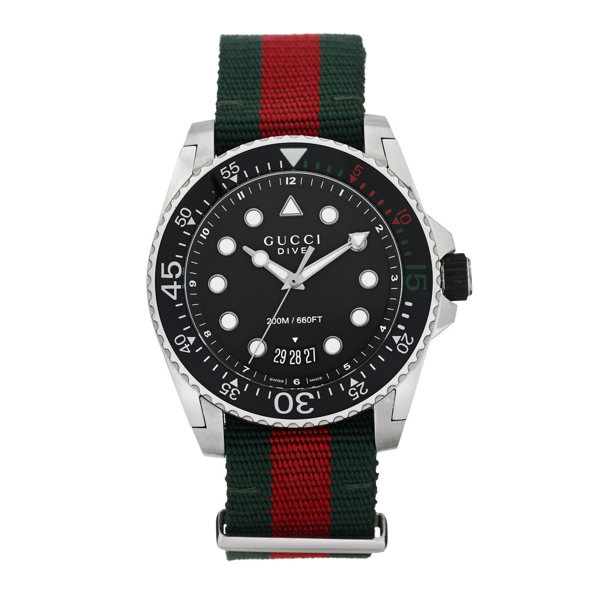 Stainless Steel Nylon 45mm Dive Quartz Watch Black