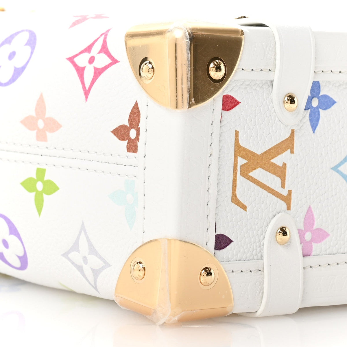 LV x TM Cowhide Monogram Multicolor Side Trunk MM White