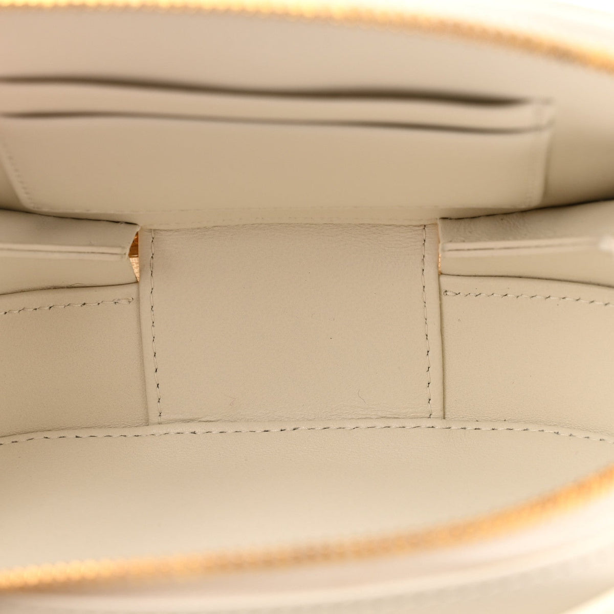 Calfskin CD Signature Oval Crossbody Camera Bag Latte