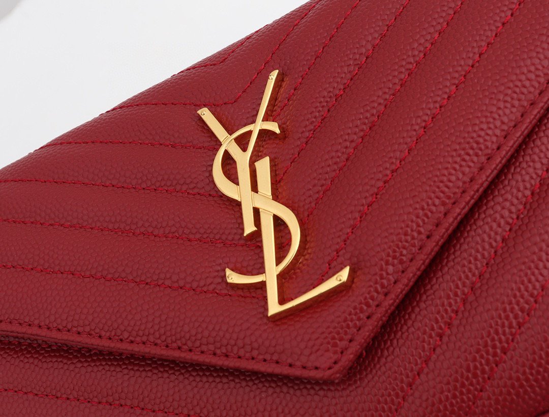 Saint Laurent YSL Red Chain Wallet