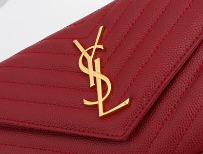 Saint Laurent YSL Red Chain Wallet