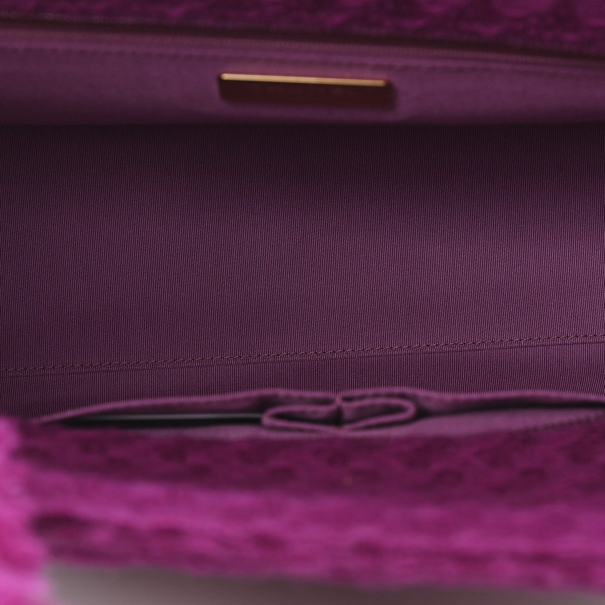 Wool Tweed Large Zipped Shopping Tote Magenta