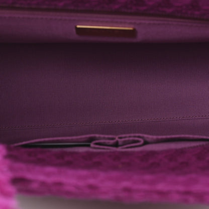 Wool Tweed Large Zipped Shopping Tote Magenta