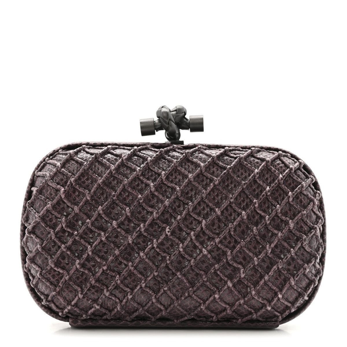 Lizard Intrecciato Knot Clutch Purple