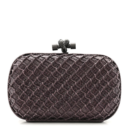 Lizard Intrecciato Knot Clutch Purple