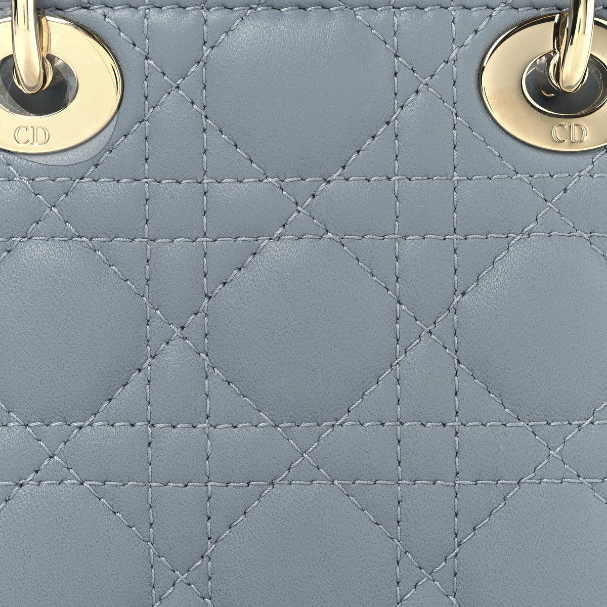 Lambskin Cannage Micro Lady Dior Cloud Gray