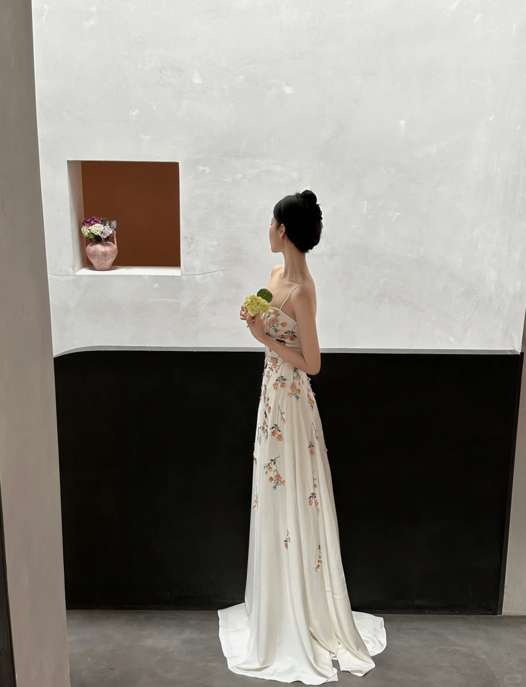 Elegant White Spaghetti Straps A-Line Flower Long Evening Party Dresses, D1044