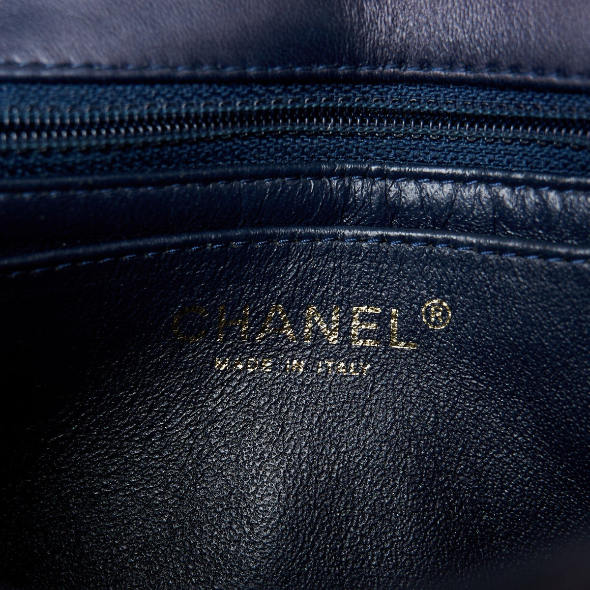 Lambskin Quilted Mini Square Flap Navy