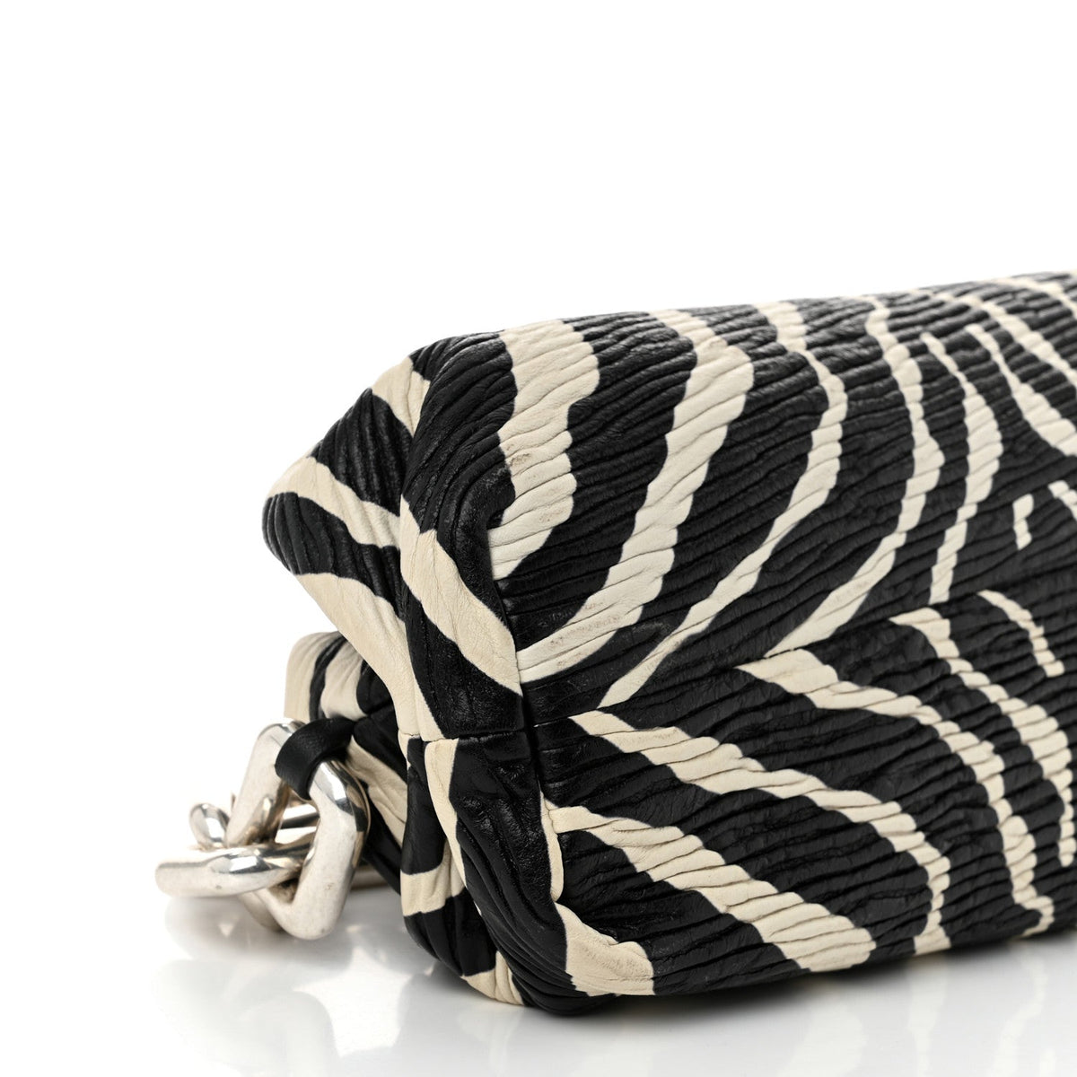 Nappa Zebra Print The Pouch Chain White Black