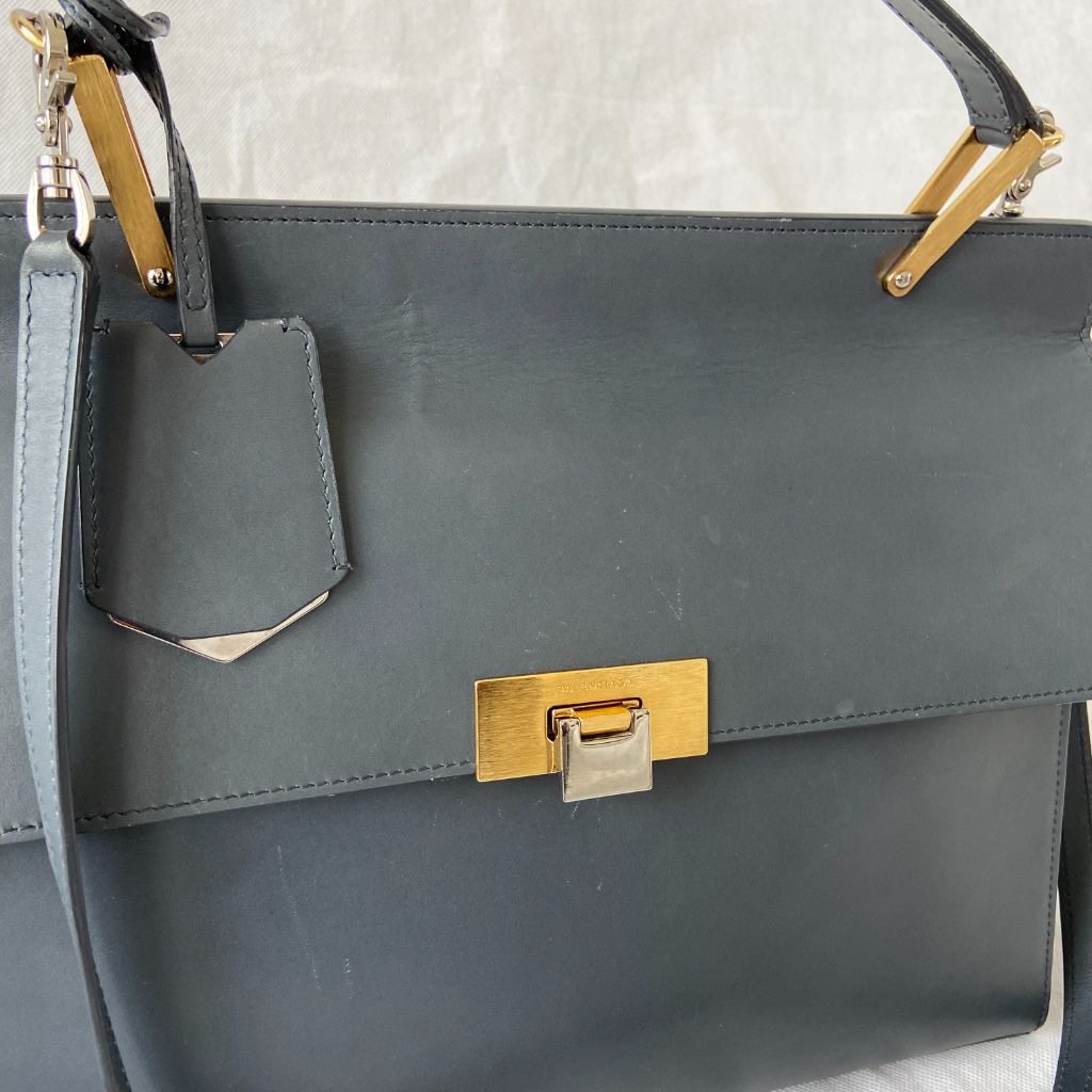 Balenciaga Le Dix Cartable Top Handle Leather Bag