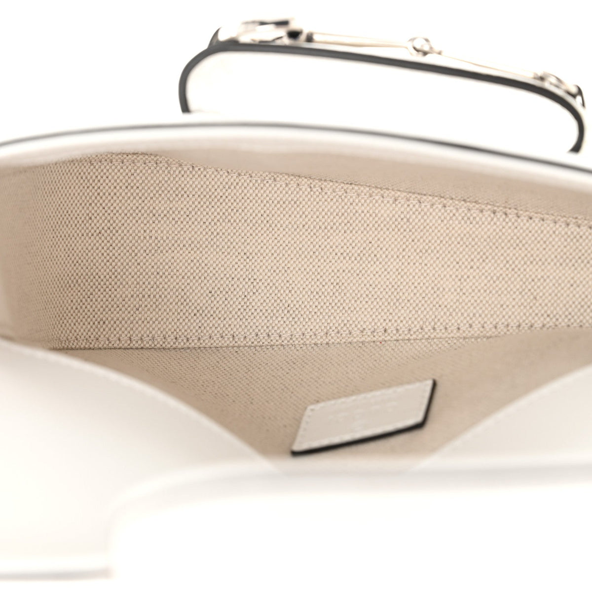 Demetra Mini Horsebit 1955 Asymmetric Shoulder Bag Great White