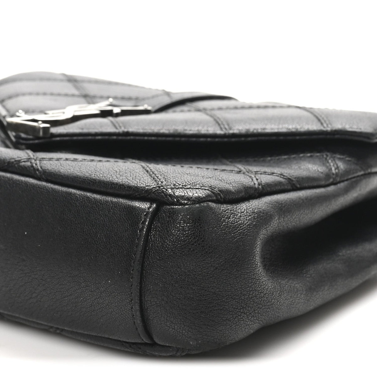 Calfskin Matelasse Diamond Quilted Monogram Medium College Bag Black