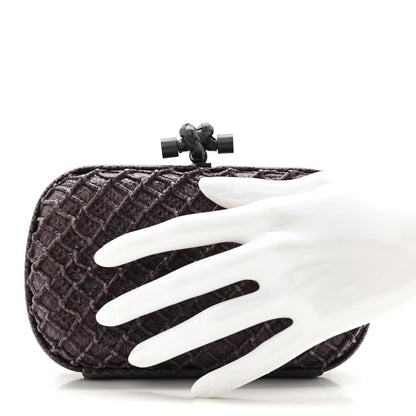 Lizard Intrecciato Knot Clutch Purple