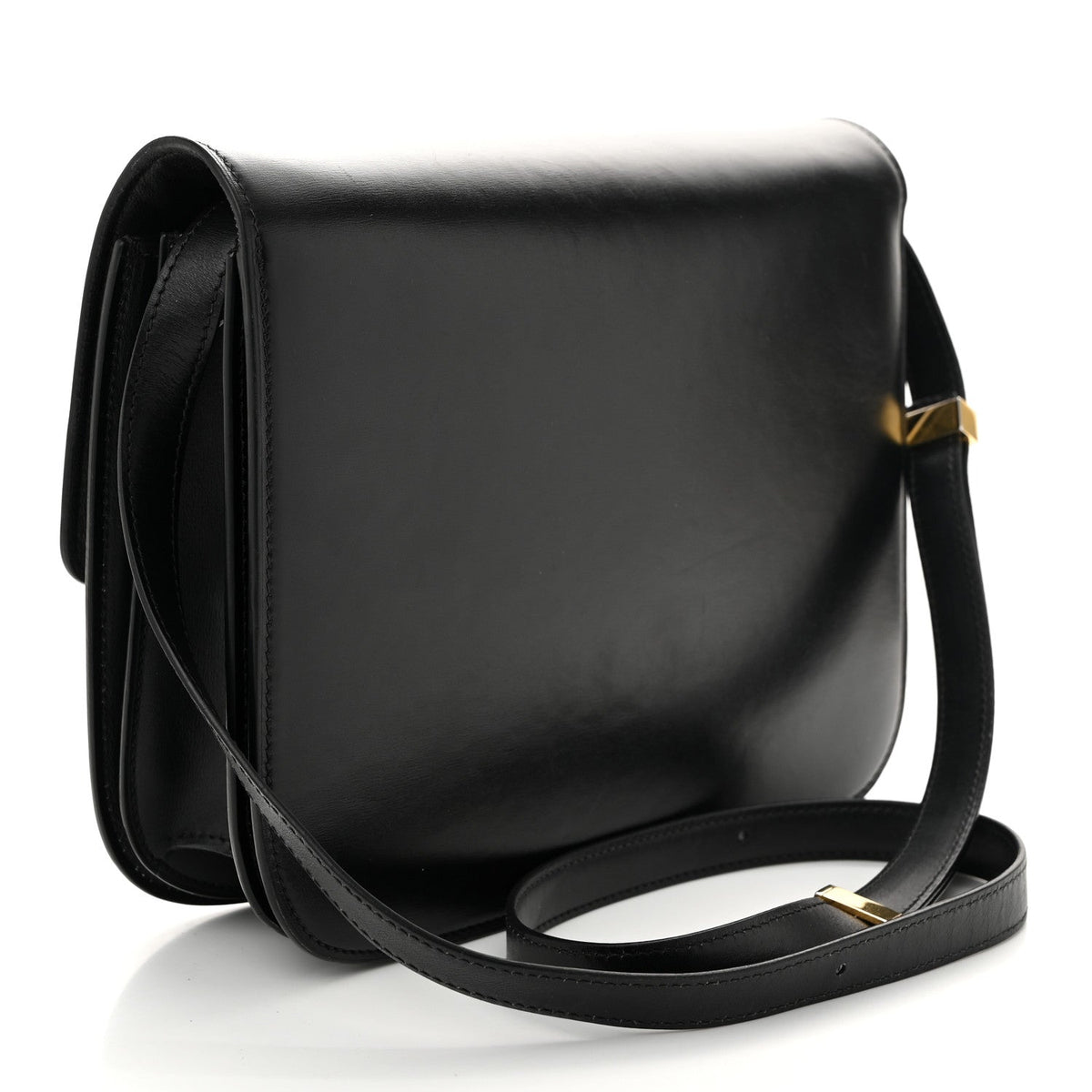 Box Calfskin Medium Classic Box Flap Bag Black
