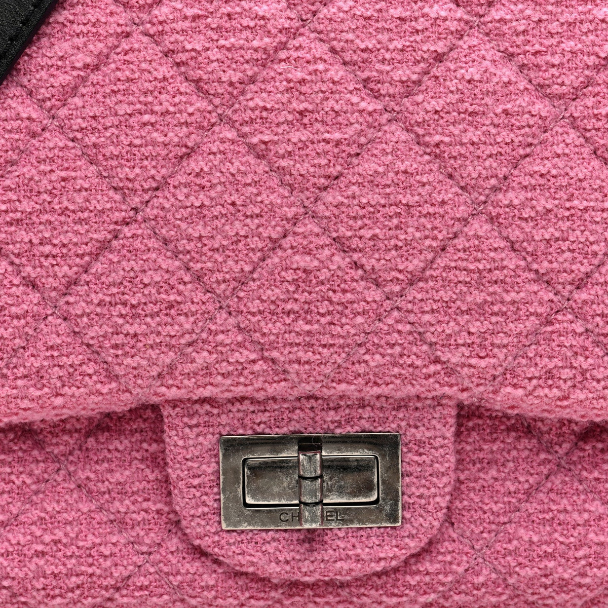 Easy Tweed Jumbo Reissue Messenger Flap Pink Black