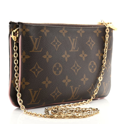 Monogram 2020 Christmas Animation Big Wheel Double Zip Pochette Rose Ballerine