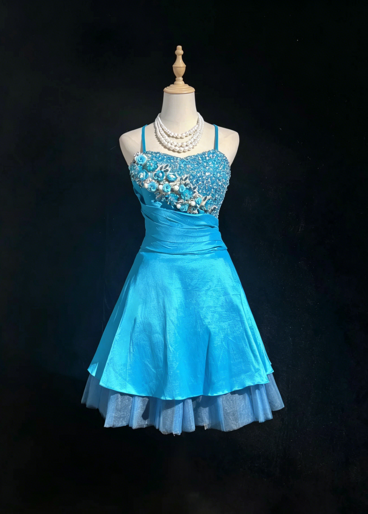 Charming Homecoming Dress Spaghetti Straps Rinestone Flowers Prom Dress Back to School Outfits Party Dress  D6116