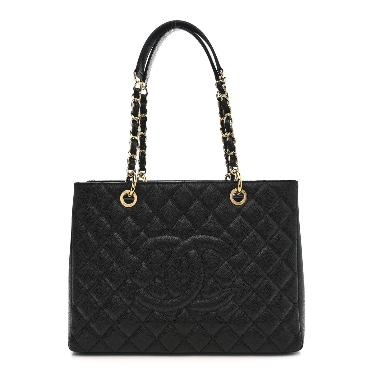 Caviar Quilted Grand Shopping Tote GST Black
