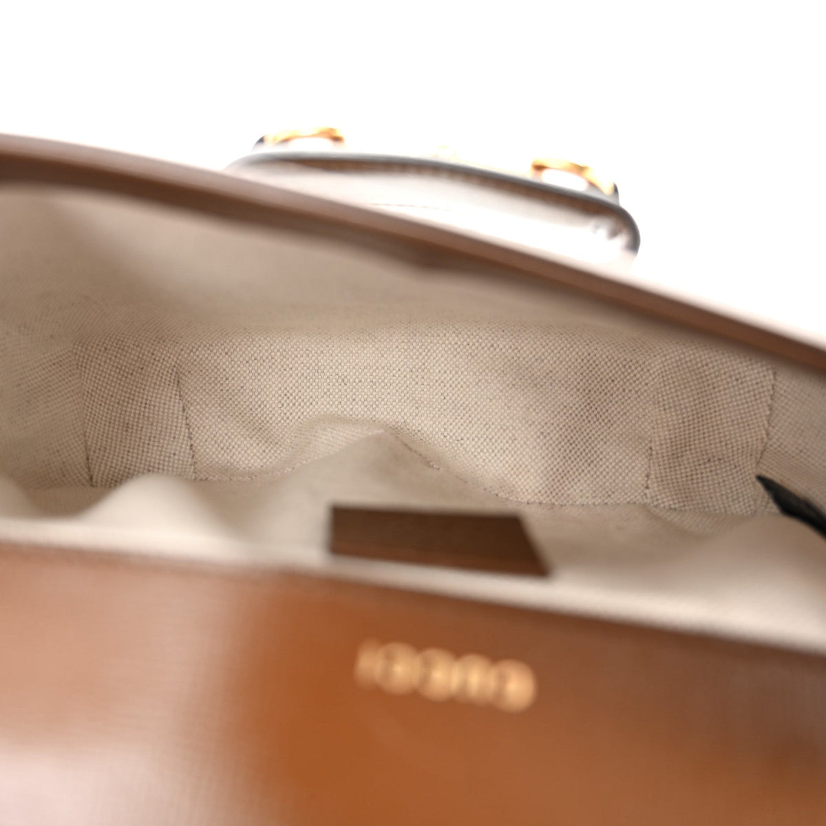 GG Supreme Monogram Web Mini Horsebit 1955 Shoulder Bag Beige Brown Sugar