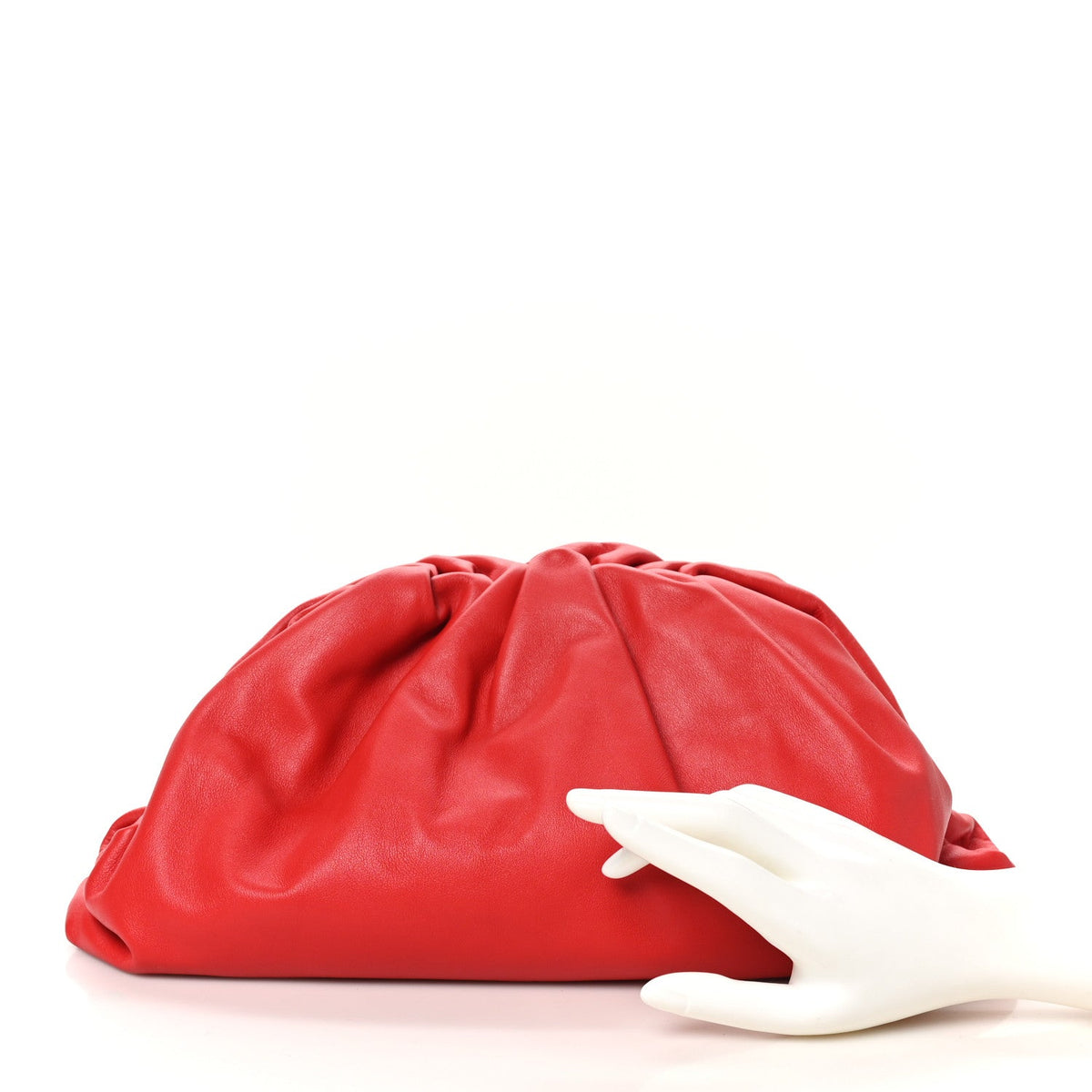 Smooth Butter Calf The Pouch Oversized Clutch Bright Red