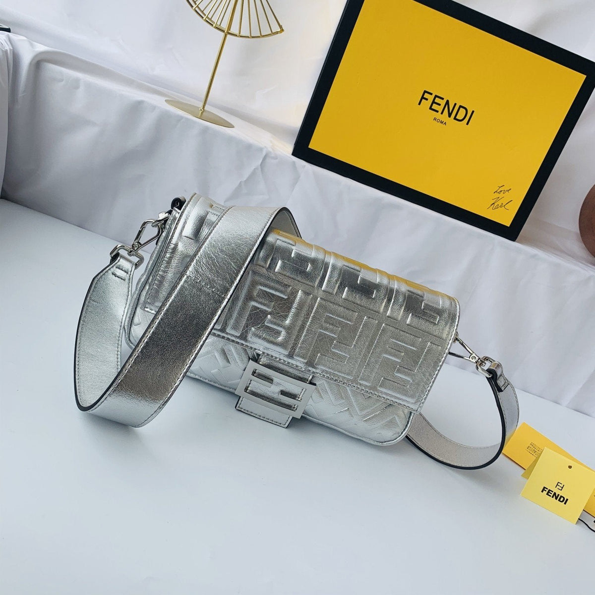 FENDI Baguette metallic shoulder bag