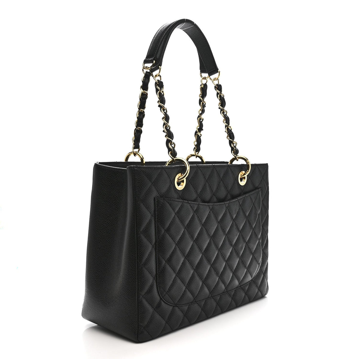 Caviar Quilted Grand Shopping Tote GST Black