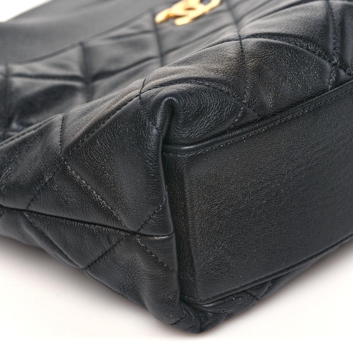 Calfskin Quilted Close To Me Hobo Black