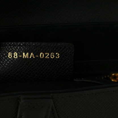Grained Calfskin Saddle Bag Black