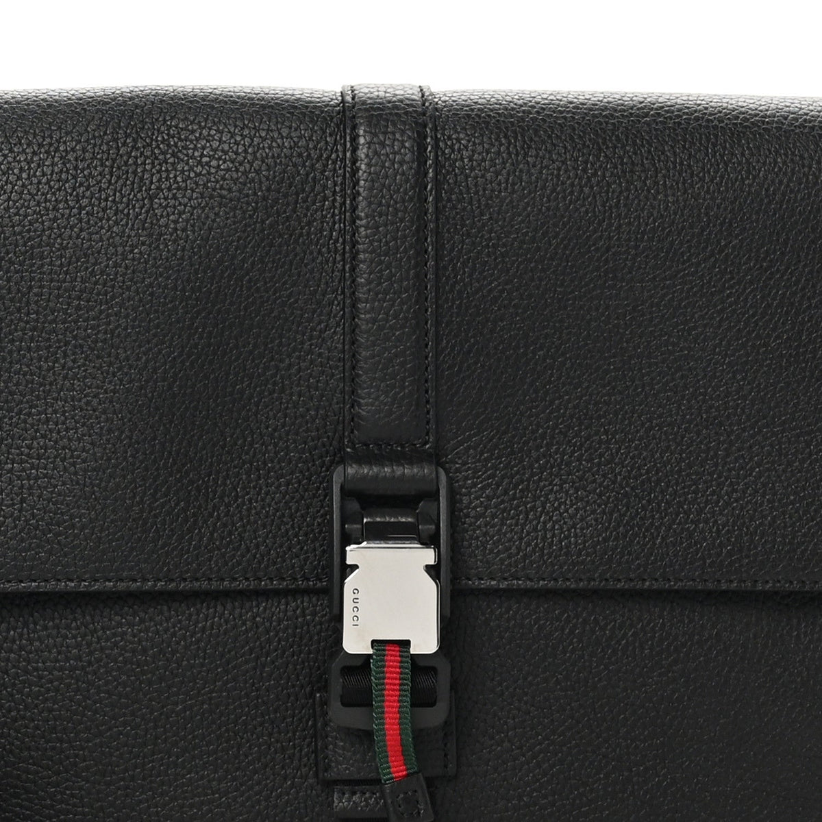 Calfskin Web Medium Business Case Black