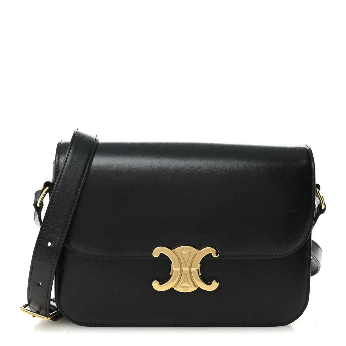 Shiny Calfskin Medium Triomphe Black