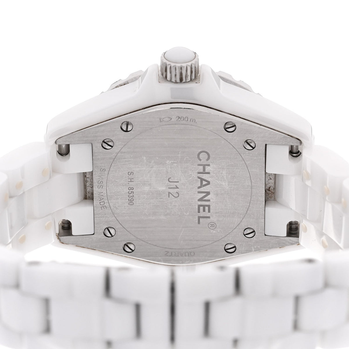 Stainless Steel Ceramic Diamond Mother of Pearl 33mm J12 Quartz Watch White