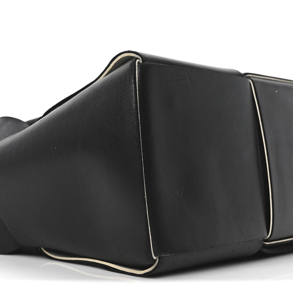 Nappa Maxi Intrecciato Medium Arco Tote Black White