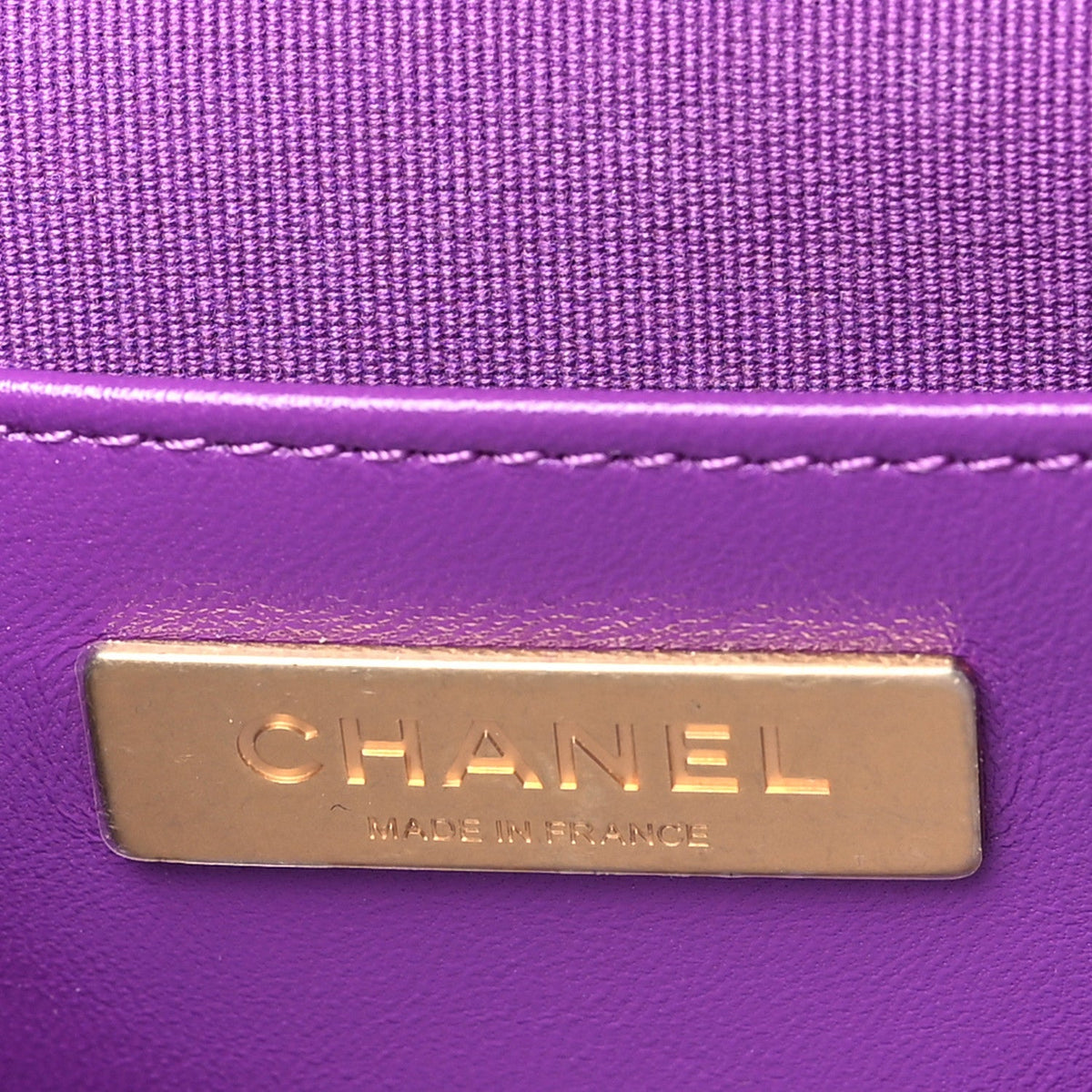Shiny Lambskin Quilted Mini Cocodoc Top Handle Bag Purple