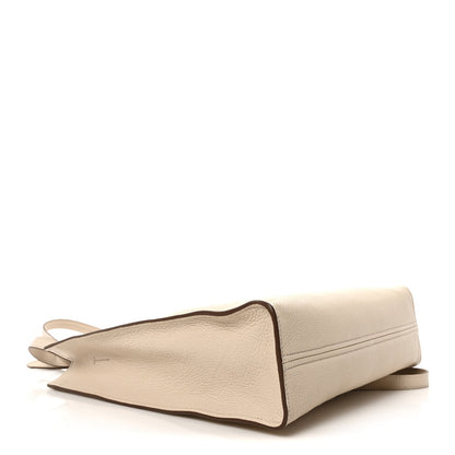 Goatskin Logo Embossed Shopping Tote Lino