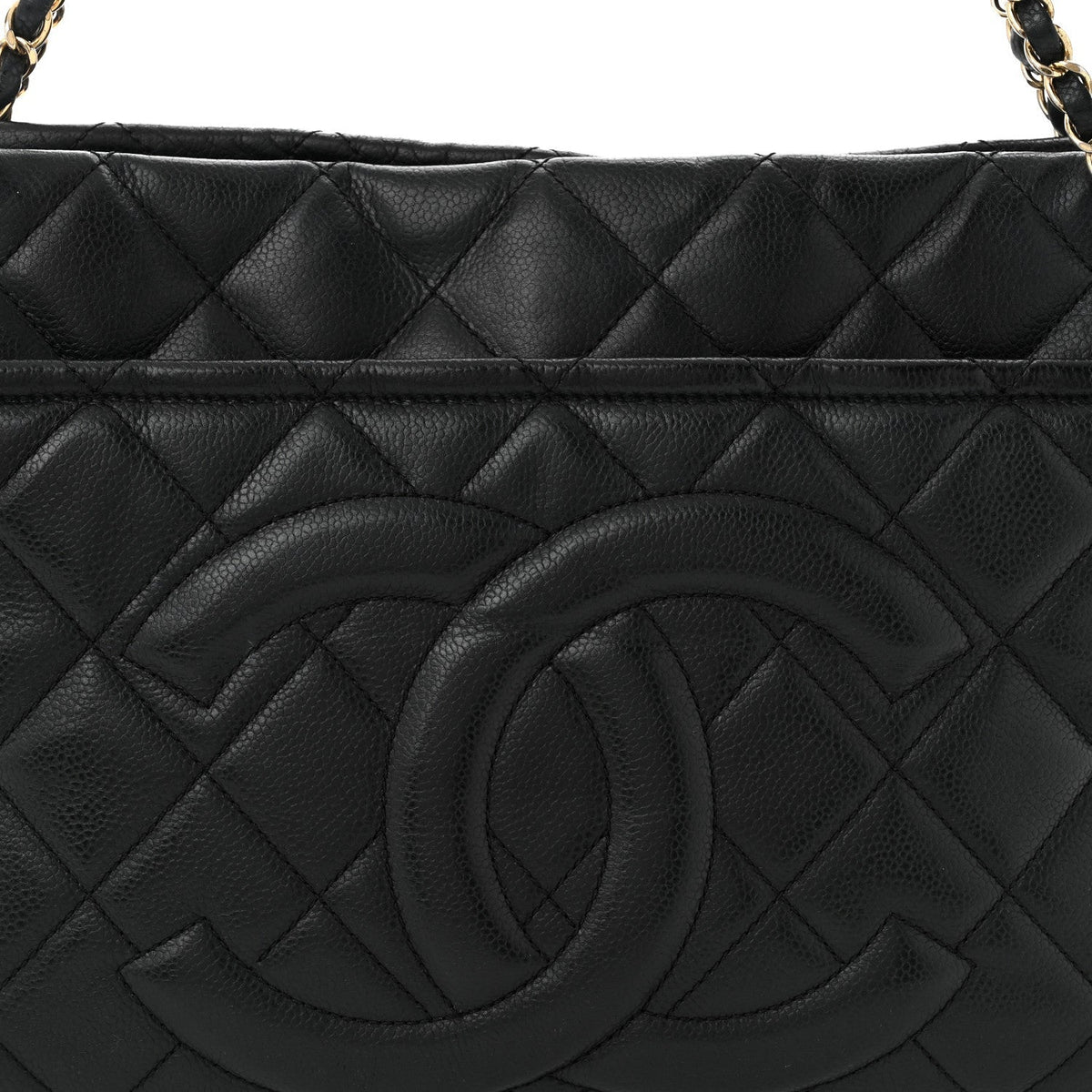 Caviar Quilted Timeless CC Soft Tote Black