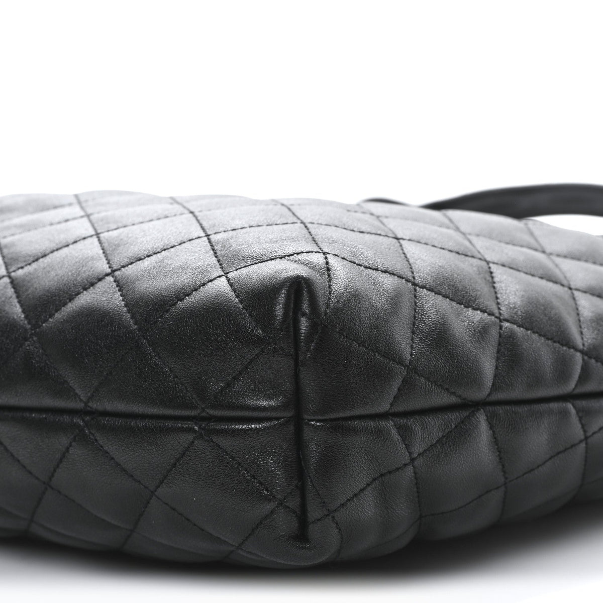 Lambskin Quilted Maxi Icare Shopping Tote Black