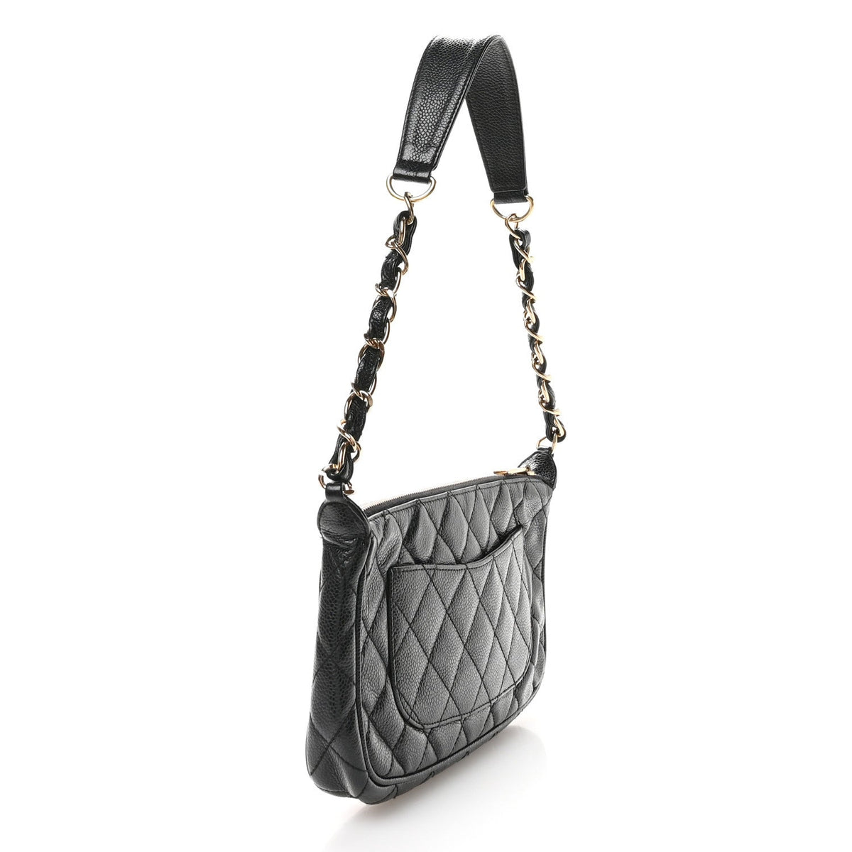 Caviar Quilted Timeless CC Shoulder Bag Black
