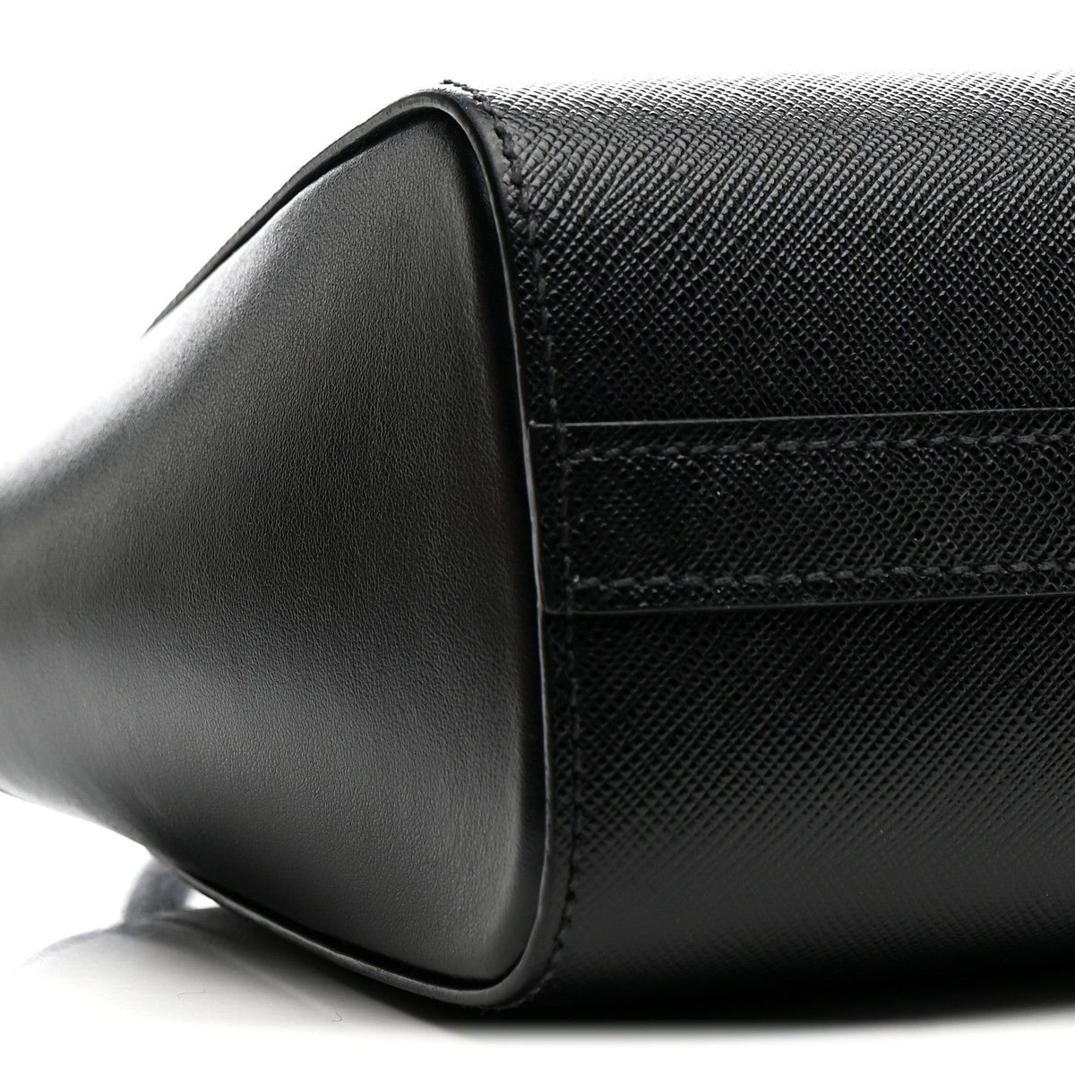 Saffiano Soft Calfskin Mini Zippered Crossbody Tote Black
