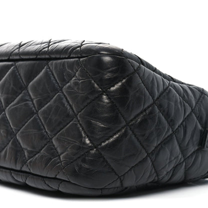 Aged Calfskin Quilted Medium Reissue Camera Case Black