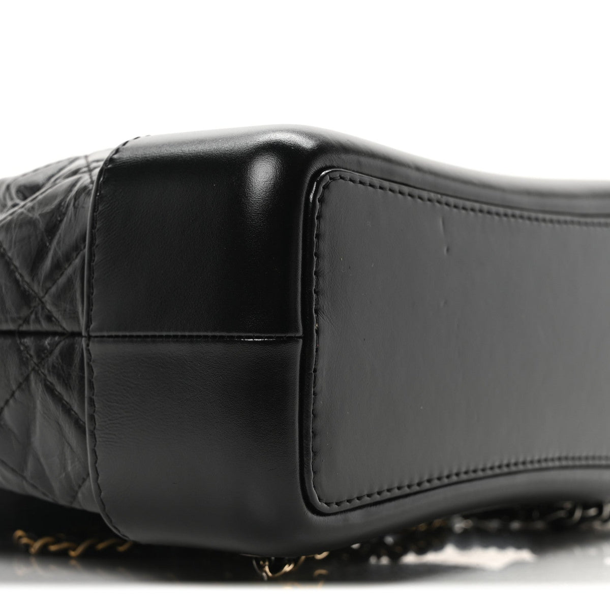 Aged Calfskin Quilted Small Gabrielle Backpack Black